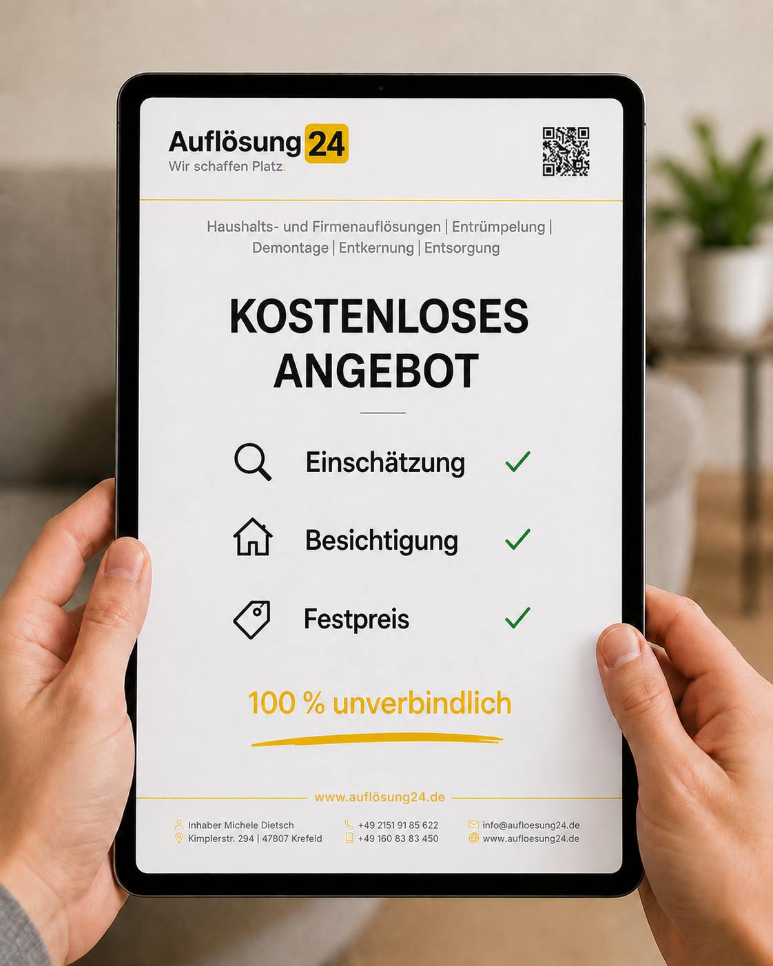 Kostenloses Angebot nach Besichtigung