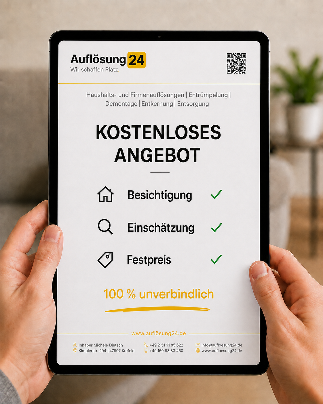 Besichtigung und Einschätzung vor Ort